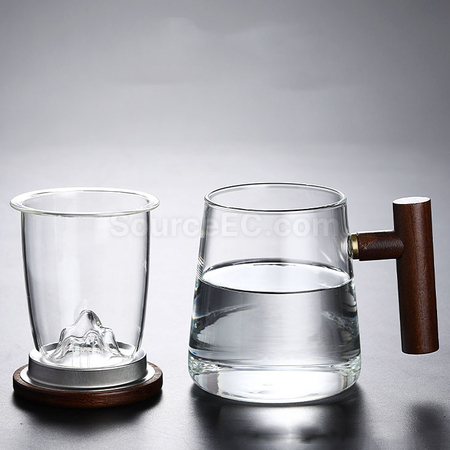 客製化帶蓋雙層玻璃杯禮品