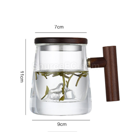 客製化帶蓋雙層玻璃杯禮品
