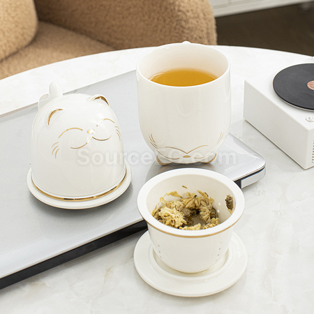 客製化招財貓泡茶杯禮品