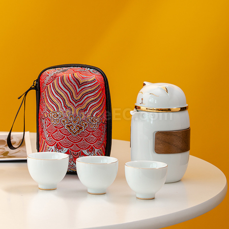 客製化招財貓泡茶杯套裝禮品