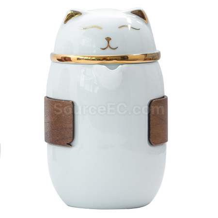 客製化招財貓泡茶杯套裝禮品