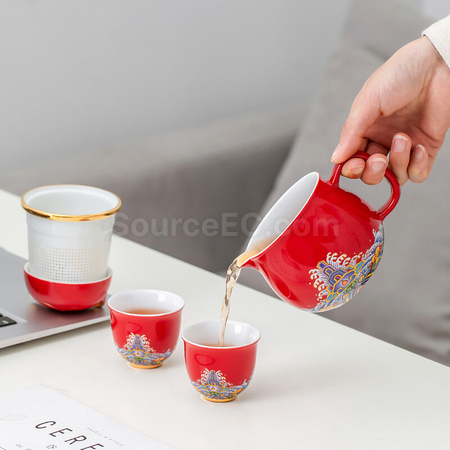 客製化招財貓泡茶杯套裝禮品
