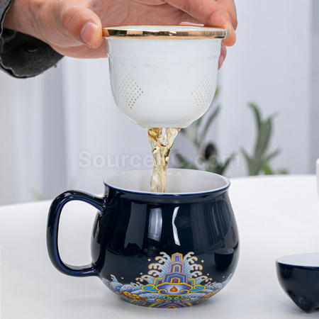 客製化招財貓泡茶杯套裝禮品
