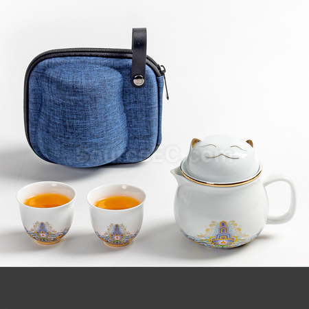客製化招財貓泡茶杯套裝禮品