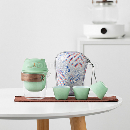 客製化招財貓泡茶杯套裝禮品