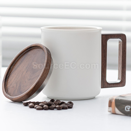 客製化木手柄陶瓷杯禮品