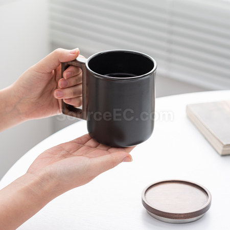 客製化木手柄陶瓷杯禮品