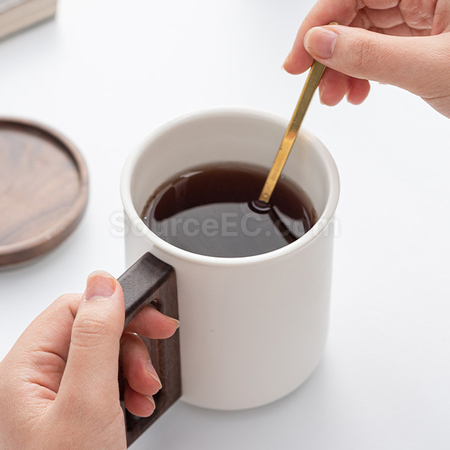客製化木手柄陶瓷杯禮品