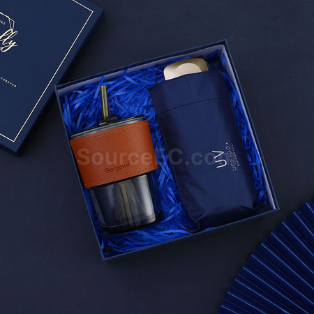 客製化玻璃杯雨傘禮品套裝禮品