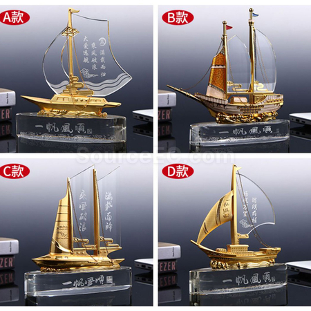 客製化水晶帆船禮品