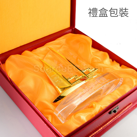 客製化水晶帆船禮品