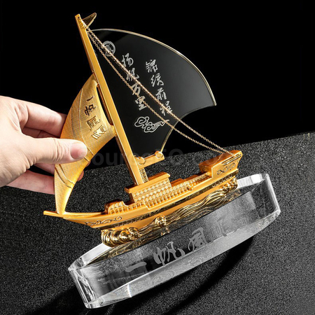 客製化水晶帆船禮品