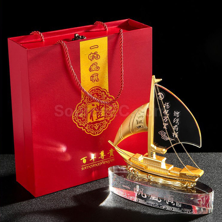 客製化水晶帆船禮品