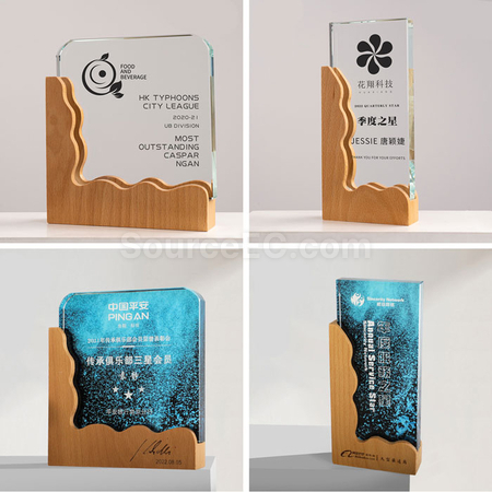 客製化木質水晶獎座禮品