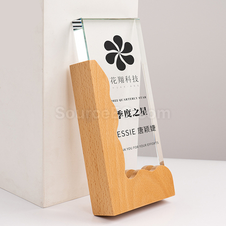 客製化木質水晶獎座禮品