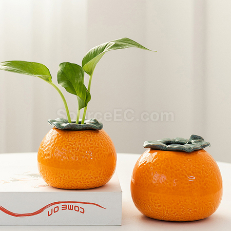 客製化橘子陶瓷花瓶禮品