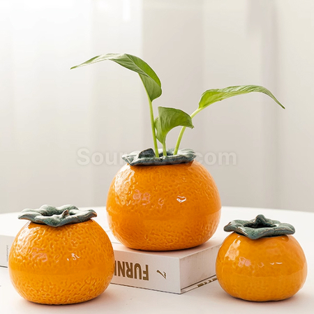 客製化橘子陶瓷花瓶禮品