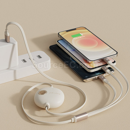 客製化一拖三伸縮充電線禮品