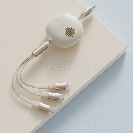 客製化一拖三伸縮充電線禮品