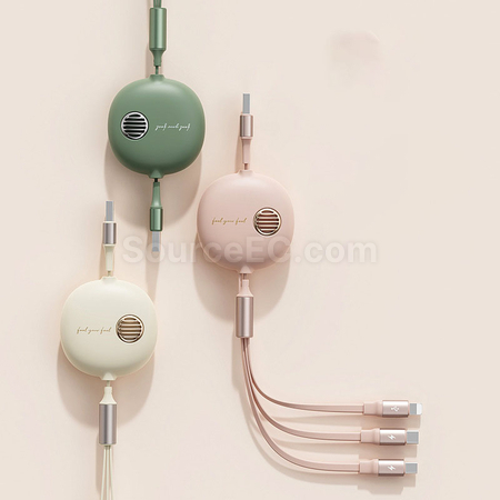 客製化一拖三伸縮充電線禮品