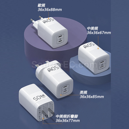 客製化雙Type-C 氮化鎵GaN快充器禮品