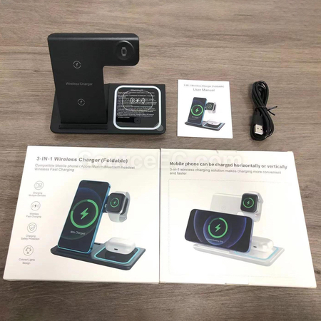 客製化三合一無線快充摺疊支架禮品
