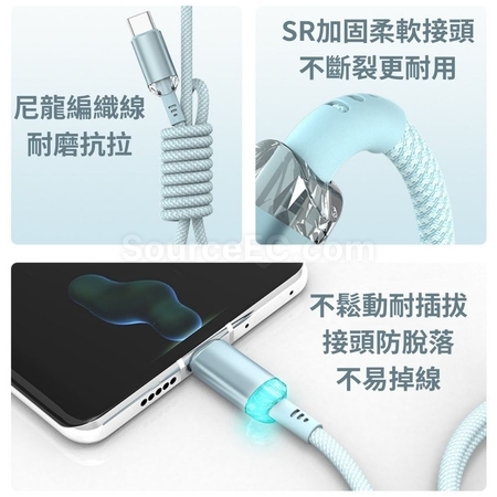 客製化雙Type-C水晶頭快充充電線禮品