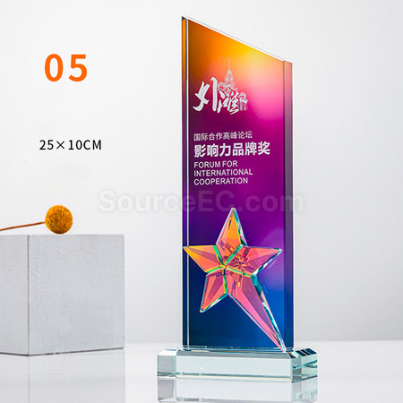 客製化炫彩水晶獎座禮品