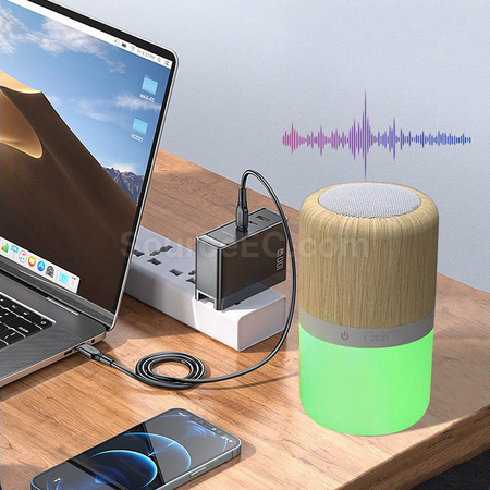 客製化LED竹木紋藍牙音箱禮品