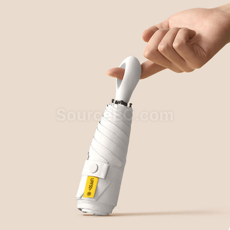 客製化指環柄五摺黑膠雨傘禮品