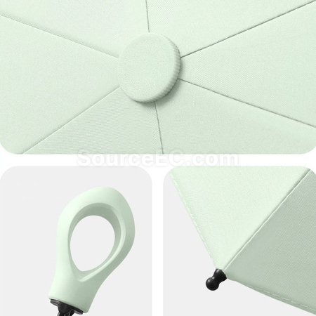 客製化指環柄五摺黑膠雨傘禮品