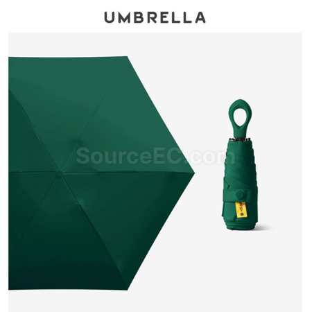 客製化指環柄五摺黑膠雨傘禮品