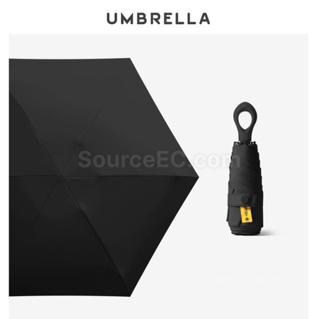 客製化指環柄五摺黑膠雨傘禮品