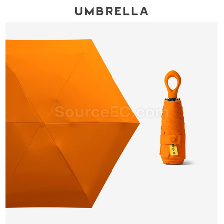 客製化指環柄五摺黑膠雨傘禮品