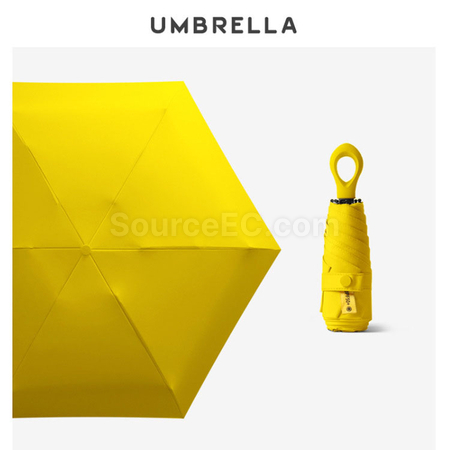 客製化指環柄五摺黑膠雨傘禮品