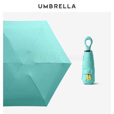 客製化指環柄五摺黑膠雨傘禮品