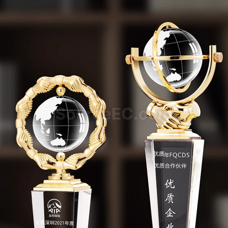 客製化水晶球金屬獎盃禮品