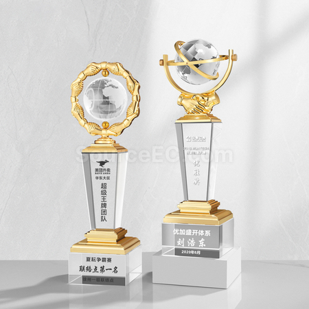 客製化水晶球金屬獎盃禮品