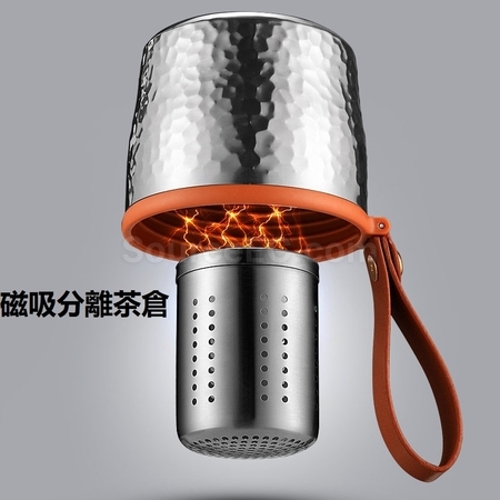 客製化350ML  便攜式茶水分離玻璃杯禮品