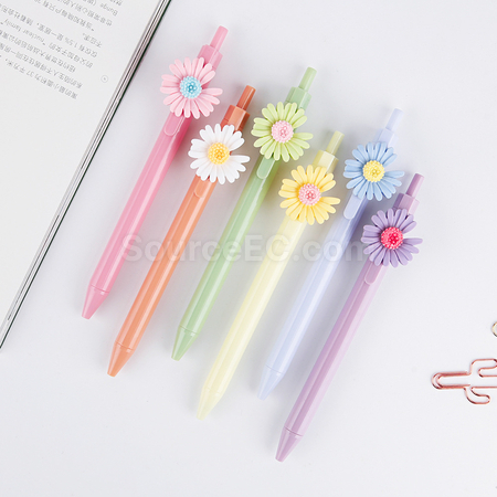 客製化可愛花朵按動筆禮品