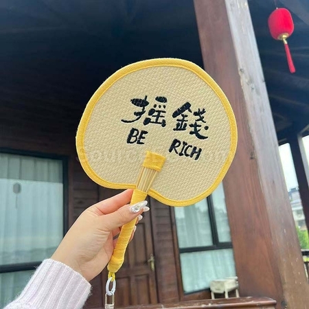 客製化手工編織蒲草扇禮品