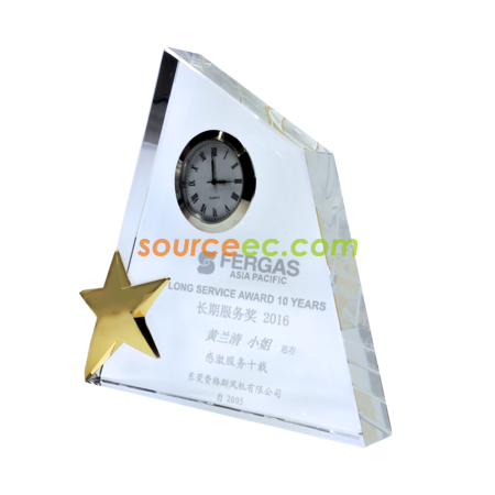 客製化恆久時鐘水晶獎座禮品