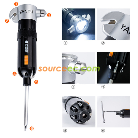 客製化LED多功能救生锤禮品