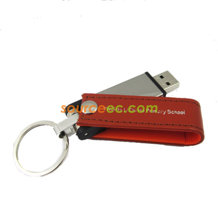 USB 皮製旋轉USB隨身碟