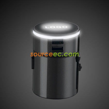 客製化3A雙USB發光轉換插禮品
