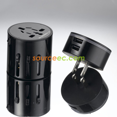 客製化3A雙USB發光轉換插禮品