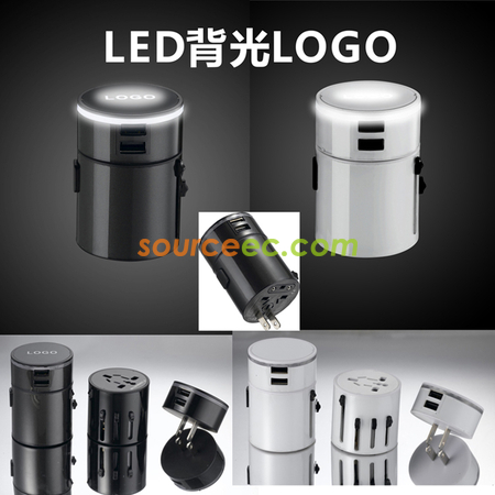 客製化3A雙USB發光轉換插禮品