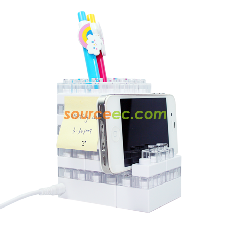 客製化Gattola 3合1積木發光筆座/手機座(組合色)禮品