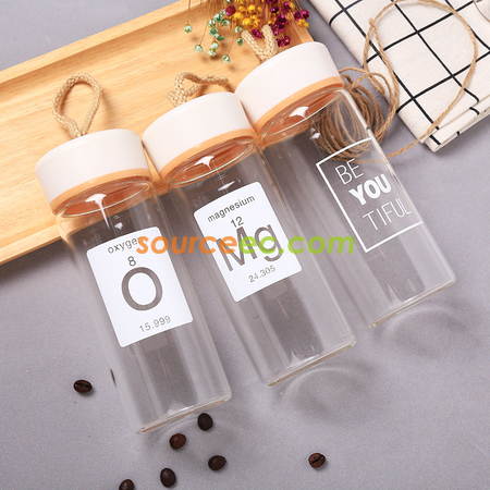 客製化400ML 木紋玻璃杯禮品