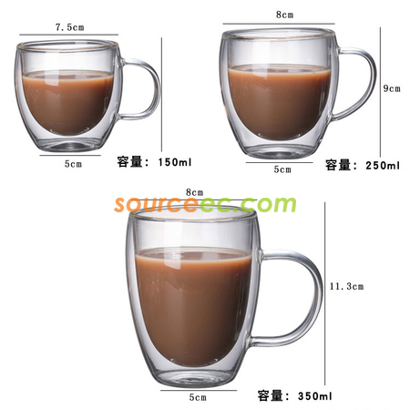 客製化雙層玻璃玻璃咖啡杯禮品